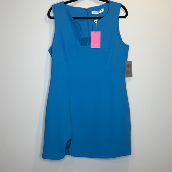 Amanda Uprichard Nordstrom Blue Jay Asymmetrical NWT Mini Dress with Cutouts‎ XL - Picture 2 of 9